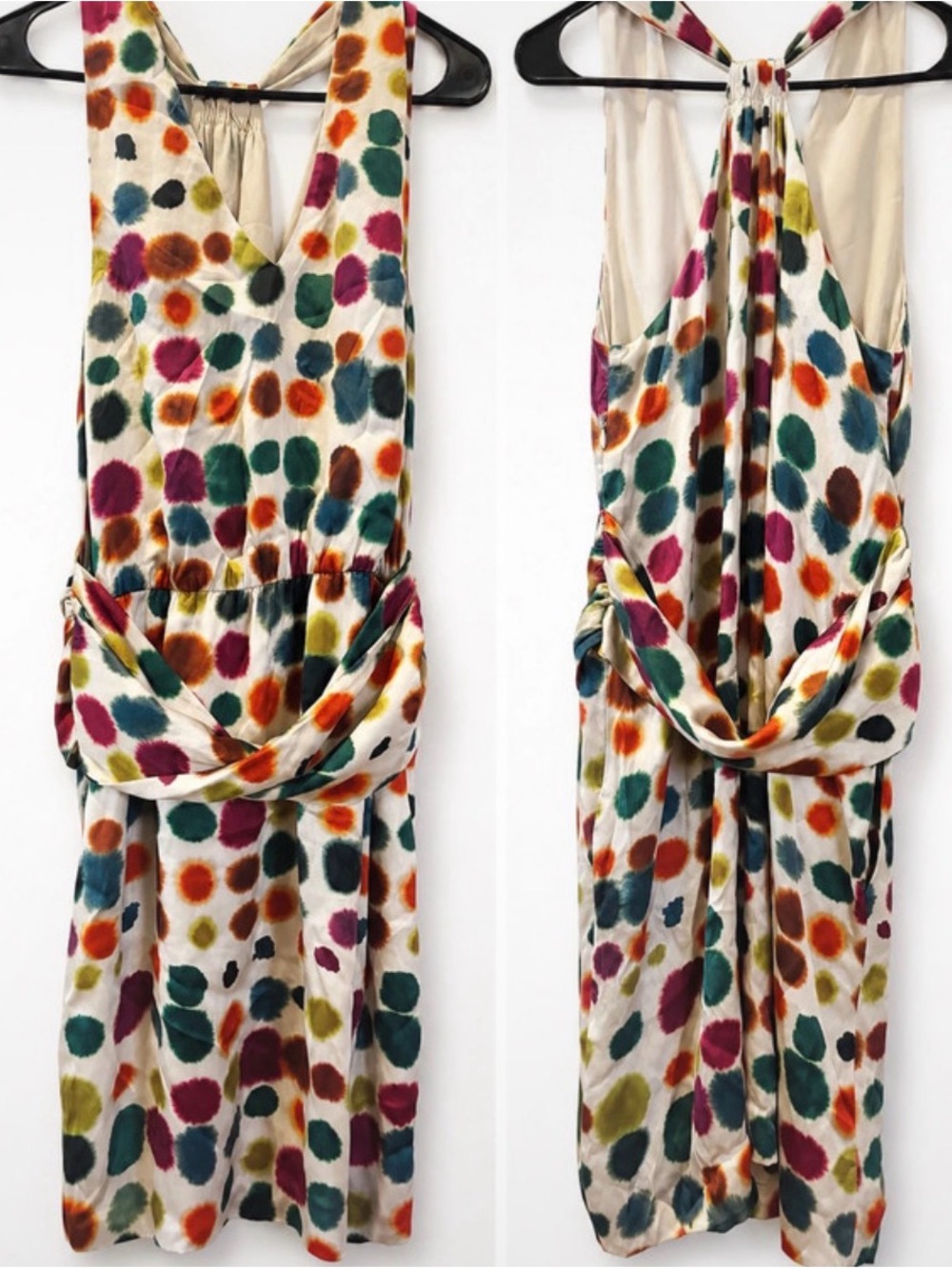 Theory Multicolor Polka Dot Silk Dress